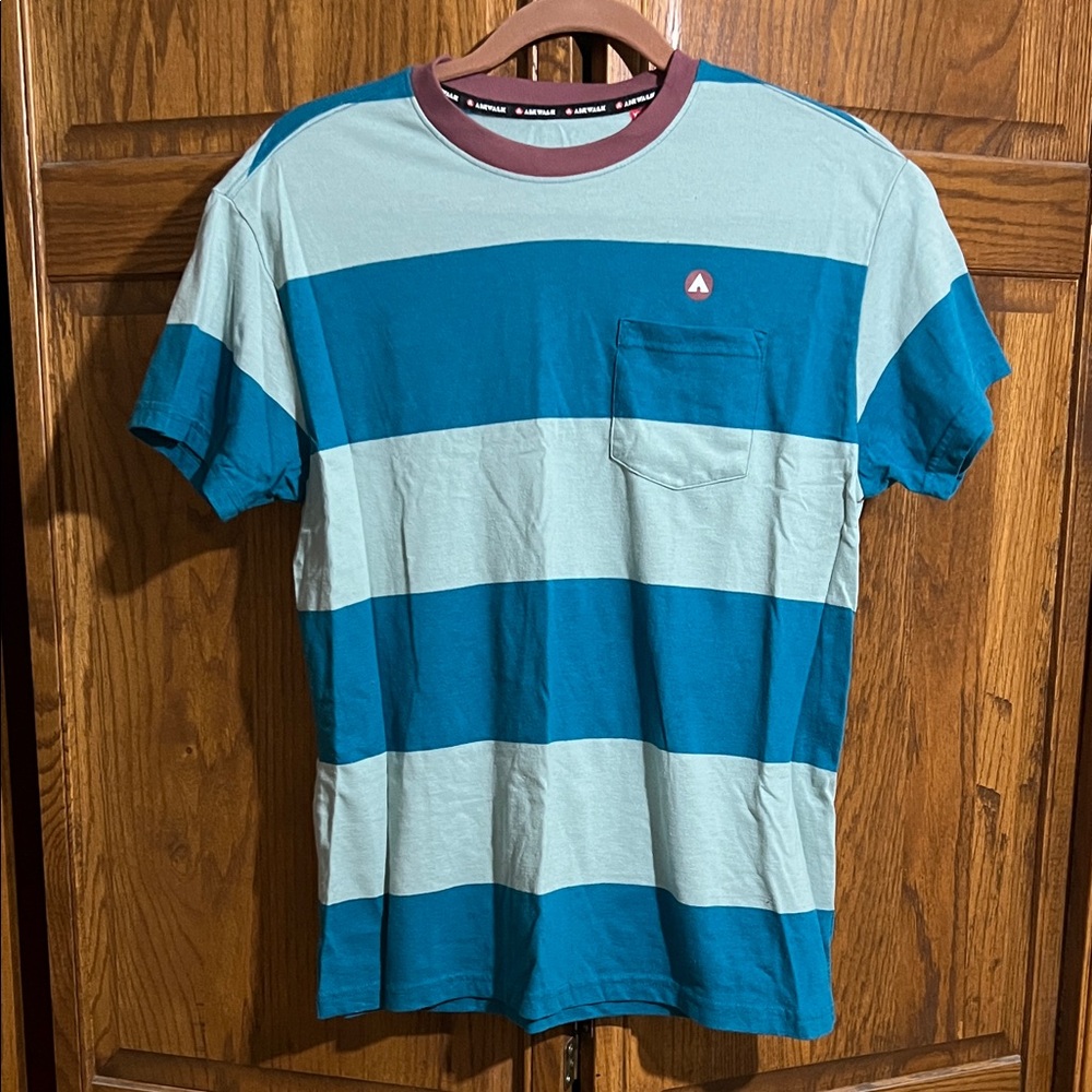 Striped Blue and Teal Men's Shirt